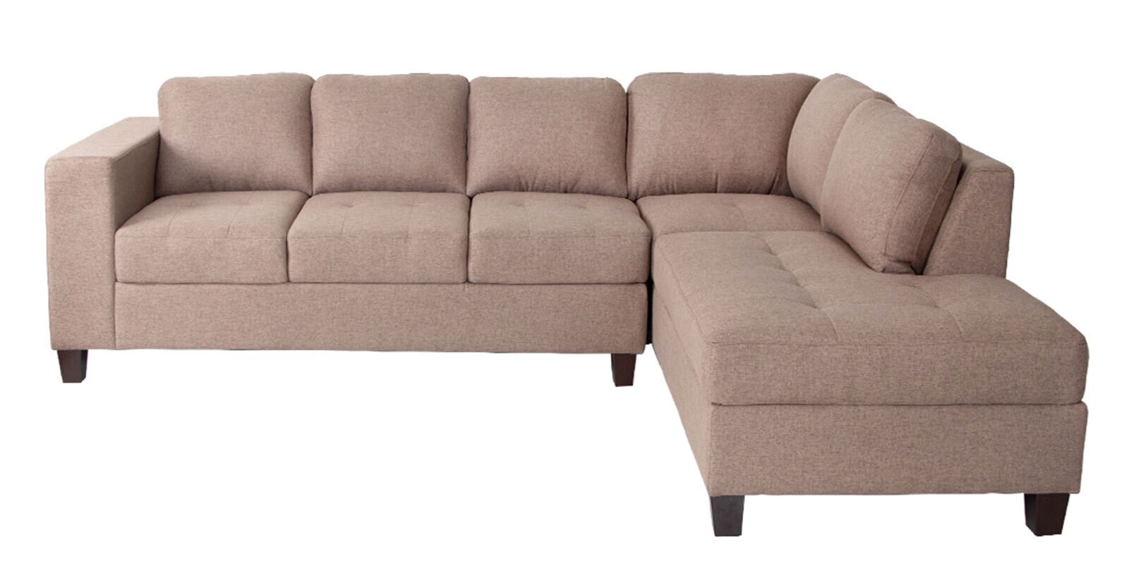 Latvia Fabric LHS Sectional Sofa In Brown Colour