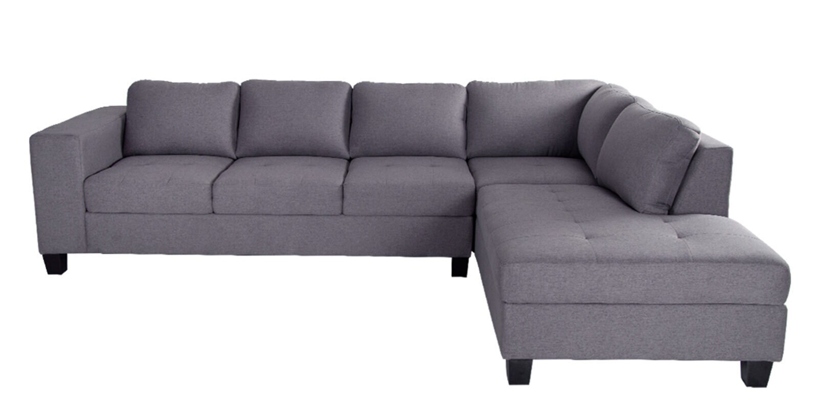 Latvia Fabric LHS Sectional Sofa In Brown Colour