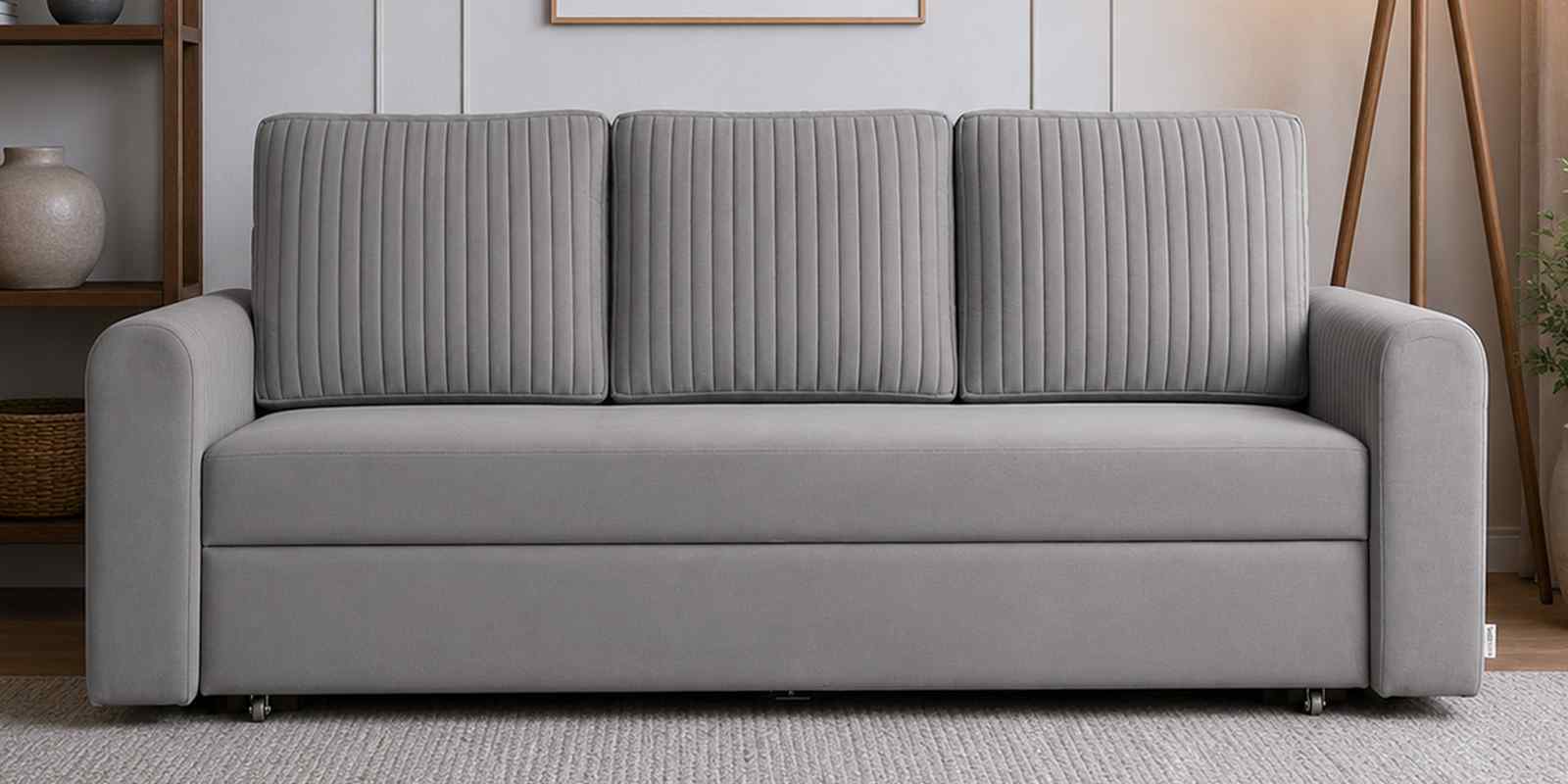 Lavista 3 Seater Sofa Cum Bed With PullOut Mechanism In Grey Colour Lavista 3 Seater Sofa Cum Bed With PullOut Mechanism In Grey Colour