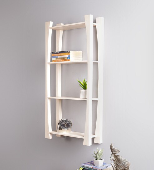 La Stella Cream Wood Mdf Wall Shelf