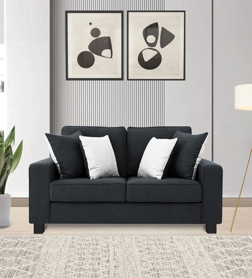 Ladybug Fabric 2 Seater Sofa in Charcoal Grey Colour