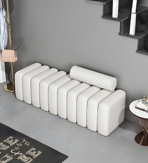 Lair Boucle 3 Seater Sofa In White Colour