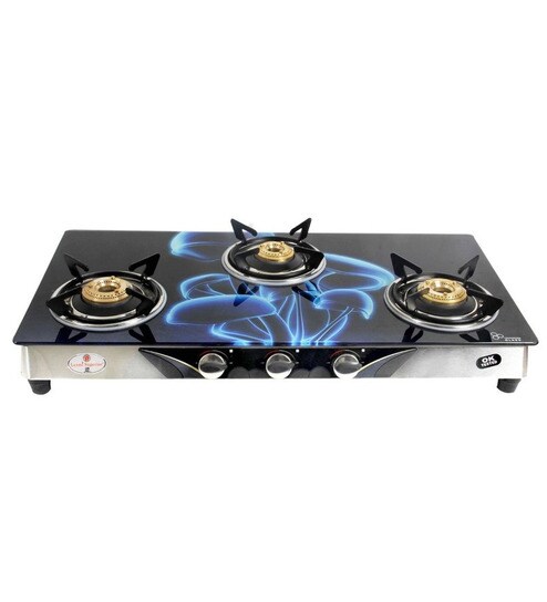 Lakshmi Superior Three Burner Gas Stove Mushrooms By Kaft Online