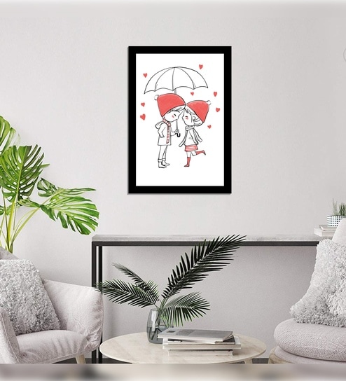 Laminated Valentine Quotes Under Umbrella with Frame