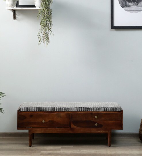 Lammi Sheesham Wood Bench In Provincial Teak Finish