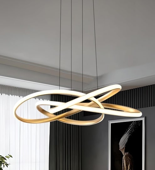 Lara 85W | 57 Cm |Height Adjustable | 3 Light Mode | Modern LED Ceiling Chandelier for Living Room, Dining, Bedroom, Hall, Kitchen, Office,Luxury Decorative Lighting