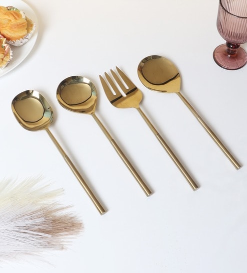 Lark Cutlery Serving Set Gold