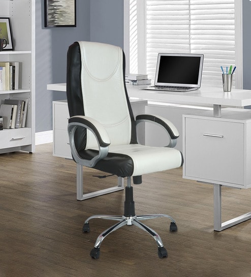 Latex Ergonomic Chair In White Black Colour By Furniease