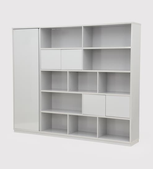 Latina Bookshelf in White Glossy Finish