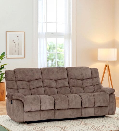 Latina Manual 3 Seater Recliner In Brown Color