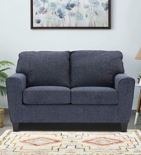 Latina Fabric 2 Seater Sofa in Blue Color