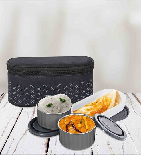 Onyx Stainless Steel Tiffins Lunch Box, 2 Sizes, Food Container on