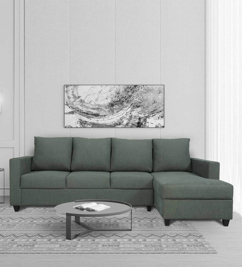 Laura Fabric LHS Sectional Sofa in Steel Grey Colour