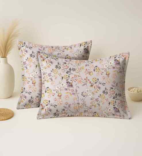 Lavender Cotton 27x18 Inches Pillow Covers (Set of 2)
