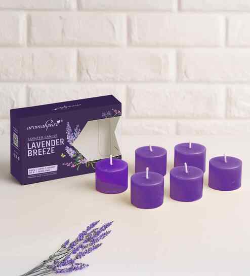Lavender Scented Set of 6 Votive Candles
