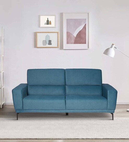 Lavish Fabric 3 Seater Sofa In Blue Colour
