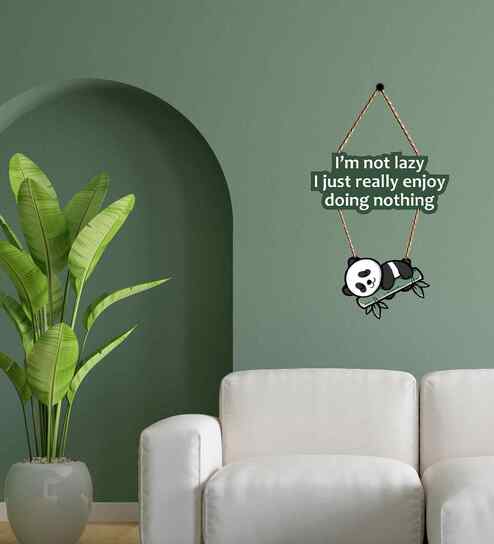 Lazy Panda Wooden Wall Hanging