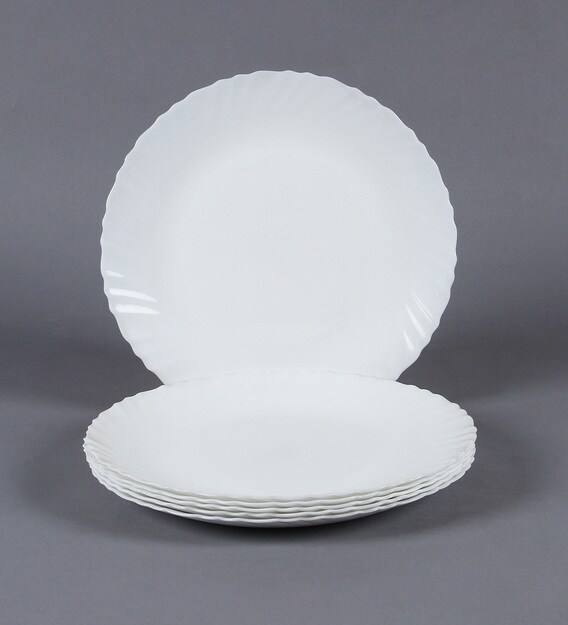 Buy Diva Plain Opalware Dinner Plates Set of 6 Online Dinner Sets