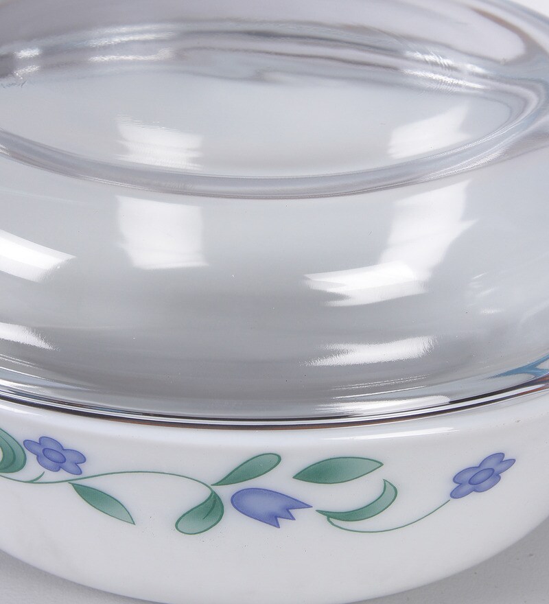 Buy La Opala Diva Juniper Blue Opal Ware 1.2 L Serving Bowl with Glass