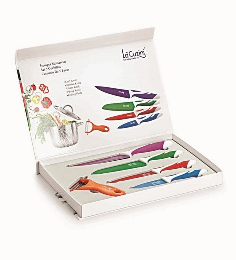 Buy Stainless Steel Knives Set of 5 By Lacuzini Online Discontinued