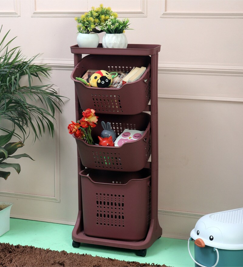 Buy Laplastic Plastic Toy Organizer in Maroon Colour Online Toy
