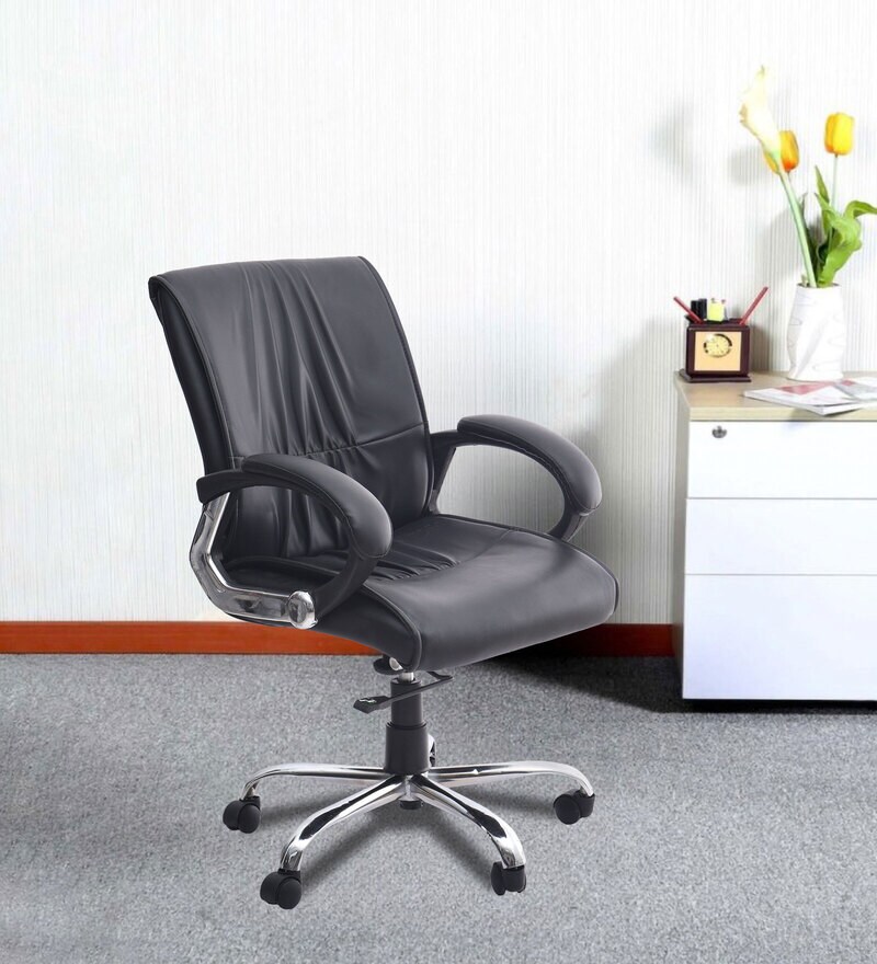 Buy Lavazi Leatherette Executive Chair in Black Colour by DZYN ...