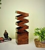 Coffeewalnut Handmade Wooden Tabe Lamp With Geometrical Ladder Fengshu Design
