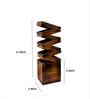 Coffeewalnut Handmade Wooden Tabe Lamp With Geometrical Ladder Fengshu Design