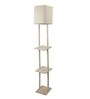 Ladder Lamp In Solid Wood In Antique White Finish With Off White Shade