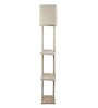 Ladder Lamp In Solid Wood In Antique White Finish With Off White Shade