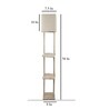 Ladder Lamp In Solid Wood In Antique White Finish With Off White Shade