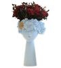 Lady Flower Pot Sky Blue Polyresin Figurine (Set Of 2)