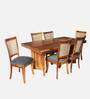 Lafon Solid Wood Dining Set In Charcoal Grey Color