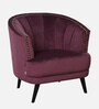 Lagoa Velvet Barrel Chair in Wine Colour
