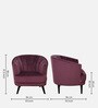 Lagoa Velvet Barrel Chair in Wine Colour