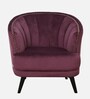 Lagoa Velvet Barrel Chair in Wine Colour