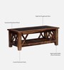 Lagos Sheesham Wood Coffee Table In Scratch Resistant Provincial Teak Finish With Glass Top