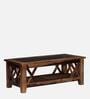Lagos Sheesham Wood Coffee Table In Scratch Resistant Provincial Teak Finish With Glass Top