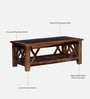 Lagos Sheesham Wood Coffee Table In Scratch Resistant Provincial Teak Finish With Glass Top