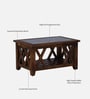 Lagos Z Sheesham Wood L Coffee Table in Scratch Resistant Provincial Teak Finish With Glass Top
