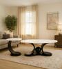 Lajuana Faux Marble Coffee Table In Black Pvd Finish