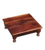 Lakshya Solid Wood Pooja Chowki in Honey Oak Finish