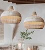 Laksh Handmade Rattan Cane Pendant Hanging Light (Beige)