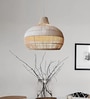 Laksh Handmade Rattan Cane Pendant Hanging Light (White & Natural)
