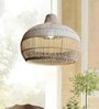 Laksh Handmade Rattan Cane Pendant Hanging Light (White & Natural)