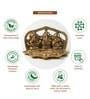 (1Pc) Gold Metal Lakshmi, Ganesha & Saraswati Pooja Idol For Home Temple