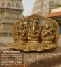 (1Pc) Gold Metal Lakshmi, Ganesha & Saraswati Pooja Idol For Home Temple