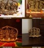 (1Pc) Gold Metal Lakshmi, Ganesha & Saraswati Pooja Idol For Home Temple