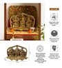 (1Pc) Gold Metal Lakshmi, Ganesha & Saraswati Pooja Idol For Home Temple