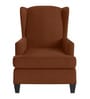 Liban Fabric Wing Chair In Coffee Brown Colour